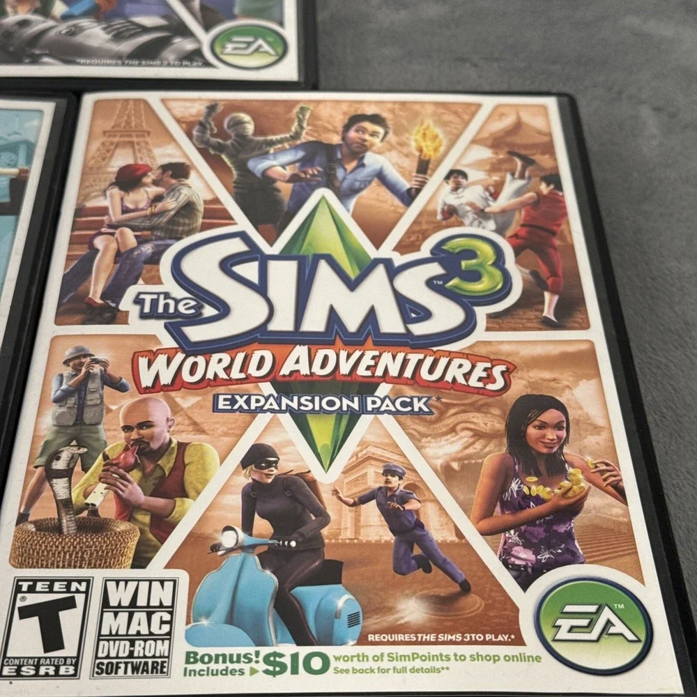 Lot of 3‎ Sims 3 Expansion Packs Generations, Ambitions & World Adventures PC